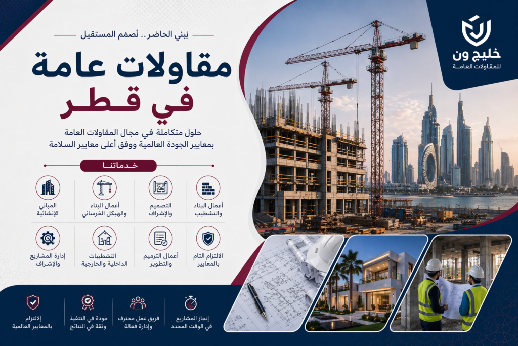 مقاولات عامة قطر تنفيذ مشاريع بناء وتشطيب وقسائم سكنية وتجارية باحترافية من خليج ون